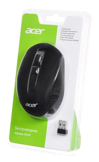 Мышь ACER OMR070 черный оптическая (1600dpi) беспроводная BT/Radio USB для ноутбука (6but) (ZL.MCEEE.00D) — фото 8