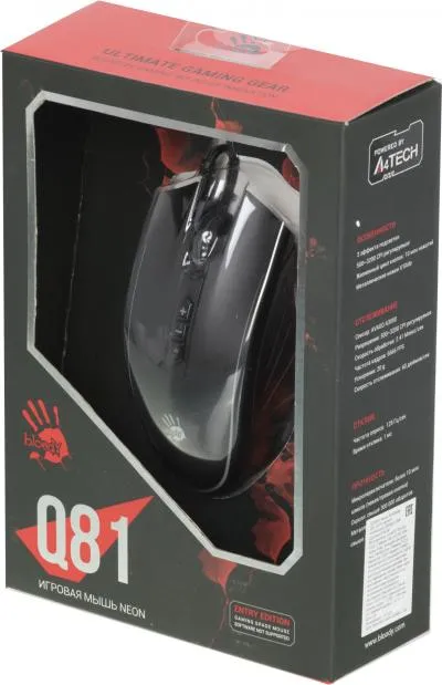 Мышь A4Tech Bloody Q81 Curve черный оптическая (3200dpi) USB (7but) — фото 20