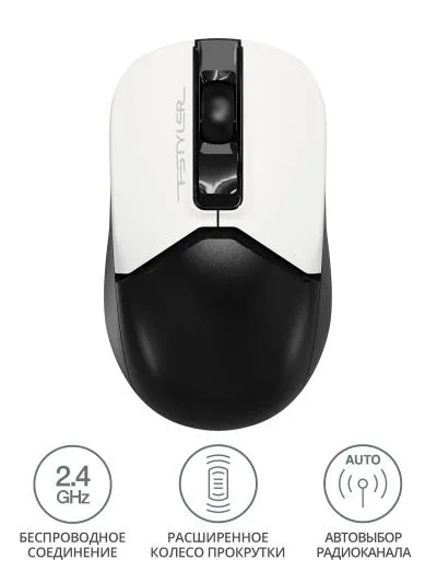 Мышь A4Tech Fstyler FG12 Panda белый/черный оптическая (1200dpi) беспроводная USB (3but) — фото 14