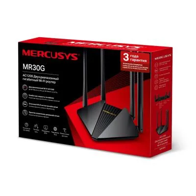 Wi-Fi роутер MERCUSYS MR30G AC1200 10/100/1000BASE-TX черный — фото 3