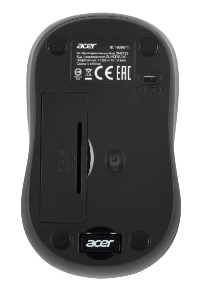 Мышь ACER OMR133 черный оптическая (1000dpi) беспроводная USB для ноутбука (2but) (ZL.MCEEE.01G) — фото 3