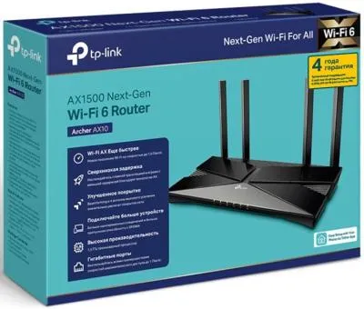 Wi-Fi роутер TP-Link Archer AX10 AX1500 10/100/1000BASE-TX черный — фото 10