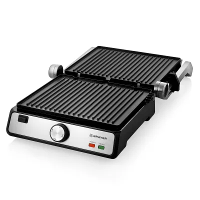 Электрогриль BRAYER BR2002  черный сталь  [2000w /29*26см] — фото 3
