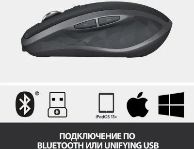 Мышь LOGITECH MX Anywhere 2S графитовый оптическая (1000dpi) беспроводная BT (5but) — фото 1