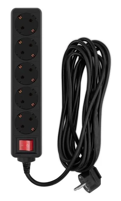 Сетевой фильтр PC PET AP01006-5-BK 5м (5 розеток) черный — фото 2