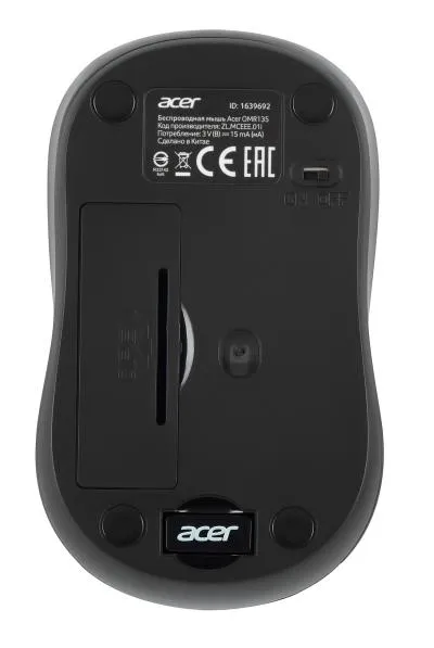 Мышь ACER OMR135 зеленый оптическая (1000dpi) беспроводная USB для ноутбука (2but) (ZL.MCEEE.01I) — фото 3
