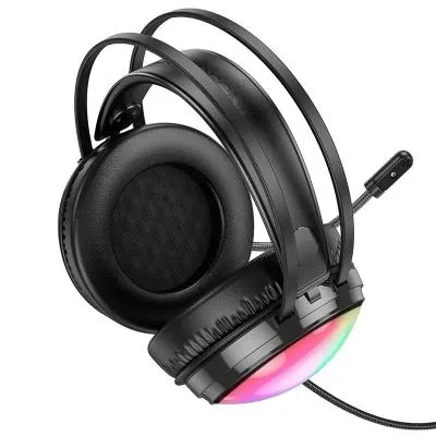 Наушники с микрофоном BOROFONE BO108 Flame, USB+Jack 3.5mm, цвет: черный (1/30) [6941991105913] — фото 2