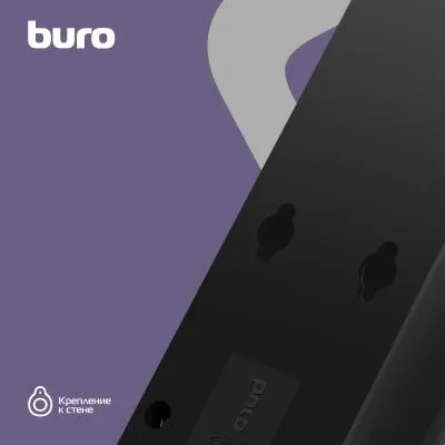 Сетевой фильтр BURO 600SH-16-5-B 5м (6 розеток) черный (коробка) — фото 5