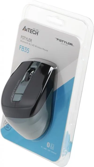 Мышь A4Tech Fstyler FB35 зеленый/черный оптическая (2000dpi) беспроводная BT/Radio USB (6but) — фото 15