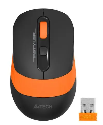 Мышь A4Tech Fstyler FG10S черный/оранжевый оптическая (2000dpi) silent беспроводная USB (4but) — фото 2