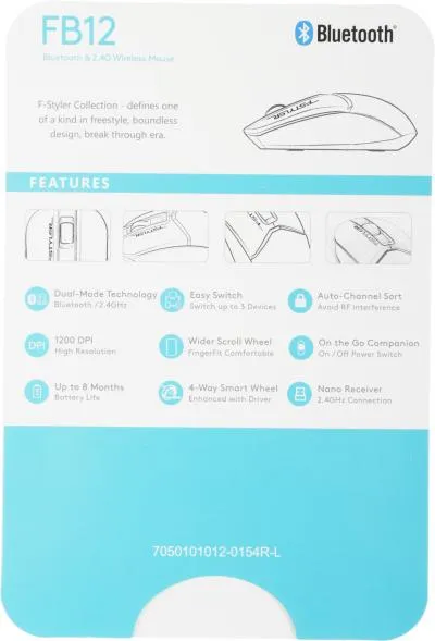 Мышь A4Tech Fstyler FB12 белый оптическая (1200dpi) беспроводная BT/Radio USB (3but) (FB12 WHITE) — фото 18