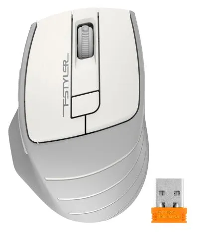 Мышь A4Tech Fstyler FG30S белый/серый оптическая (2000dpi) silent беспроводная USB (6but) — фото 9