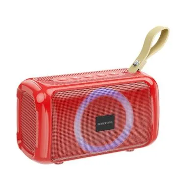 Портативная колонка BOROFONE BR17 Cool sports, Bluetooth, пластик, FM, TF, AUX, TWS, цвет: красный (1/12) (6974443380750)