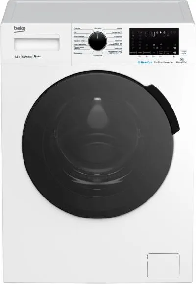 Стиральная машина фронтальная BEKO WSPE6H616W белый/черный (6,5 кг, пар, инвертор) — фото 1