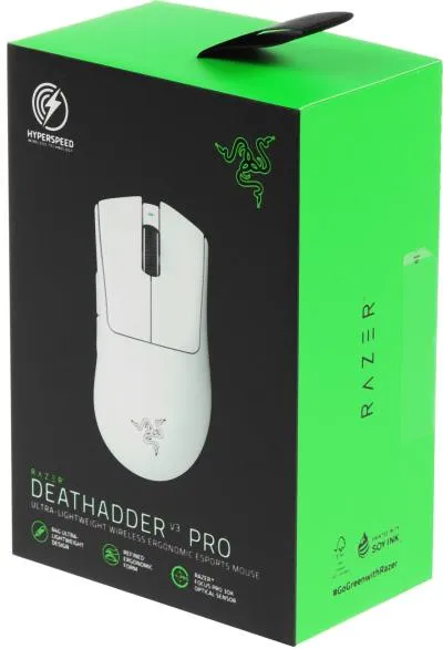 Мышь RAZER DeathAdder V3 Pro белый оптическая (30000dpi) беспроводная USB-C (5but) (RZ01-04630200-R3G1) — фото 12