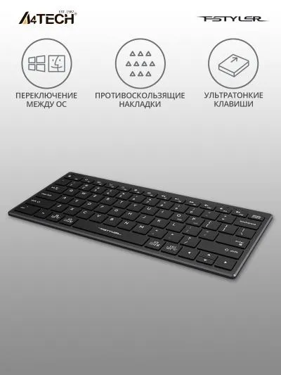 Клавиатура A4Tech Fstyler FX51 серый USB slim Multimedia (FX51 GREY) — фото 3