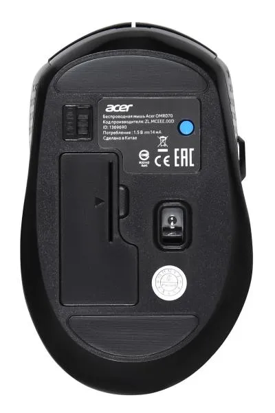 Мышь ACER OMR070 черный оптическая (1600dpi) беспроводная BT/Radio USB для ноутбука (6but) (ZL.MCEEE.00D) — фото 2