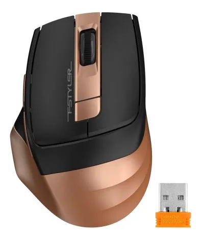 Мышь A4Tech Fstyler FG35 золотистый/черный оптическая (2000dpi) беспроводная USB (6but) — фото 8