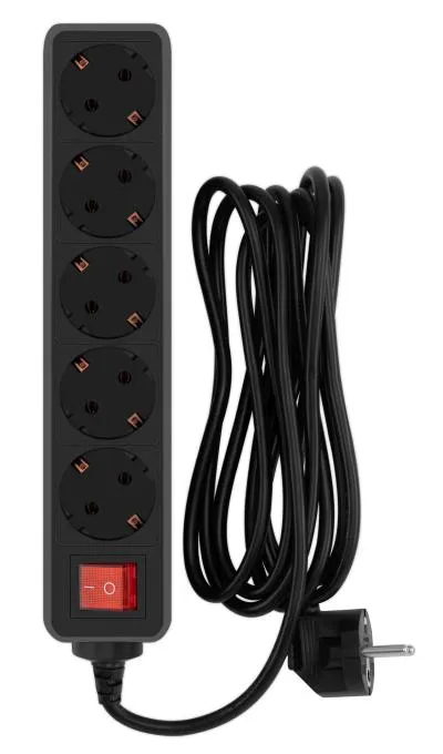 Сетевой фильтр PC PET AP01006-3-BK 3м (5 розеток) черный — фото 2