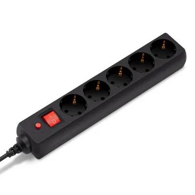 Сетевой фильтр BURO 500SH-1.8-UPS-B 1.8м (5 розеток) черный — фото 1