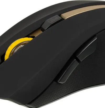 Мышь OKLICK 495MW черный/золотистый оптическая (1600dpi) беспроводная USB — фото 12