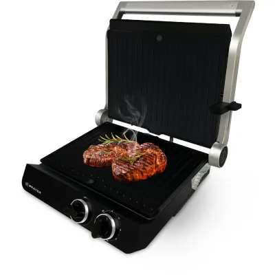 Электрогриль BRAYER BR2009  серебро/черный  [2000w /24,5*33см] — фото 2