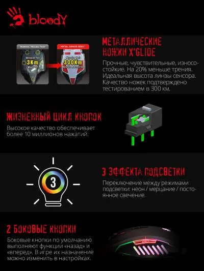 Мышь A4Tech Bloody Q81 Curve черный оптическая (3200dpi) USB (7but) — фото 4