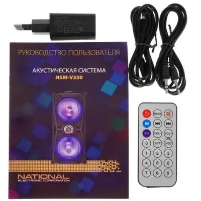 Мидисистема NATIONAL NSM-V350 100Вт Ак FM USB TF AUX BT караоке — фото 5