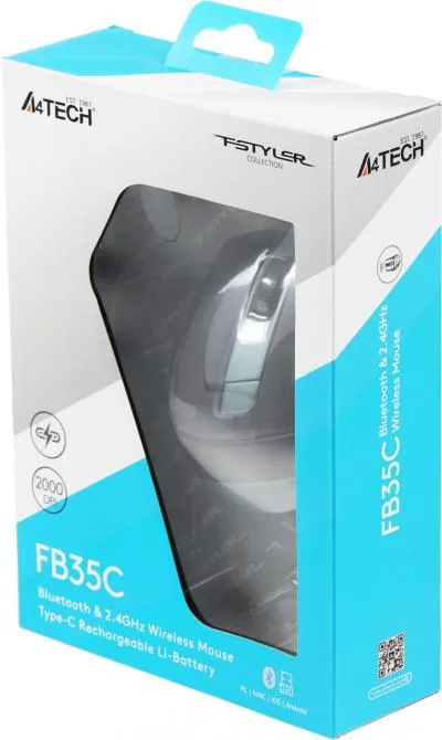 Мышь A4Tech Fstyler FB35C зеленый/черный оптическая (2400dpi) беспроводная BT/Radio USB (6but) — фото 15