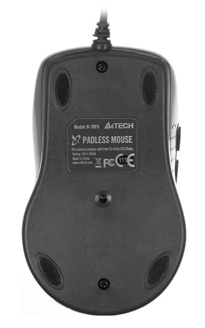 Мышь A4 V-Track Padless N-70FX черный оптическая (1600dpi) USB для ноутбука — фото 2