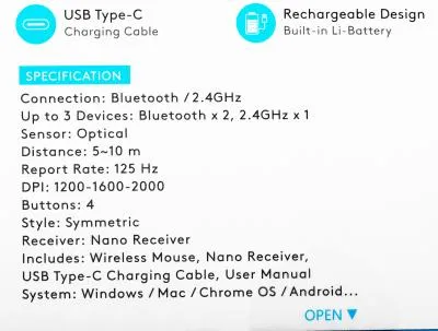 Мышь A4Tech Fstyler FB10C черный оптическая (2400dpi) беспроводная BT/Radio USB (4but) (FB10C STONE BLACK) — фото 19
