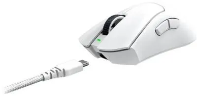 Мышь RAZER DeathAdder V3 Pro белый оптическая (30000dpi) беспроводная USB-C (5but) (RZ01-04630200-R3G1) — фото 3