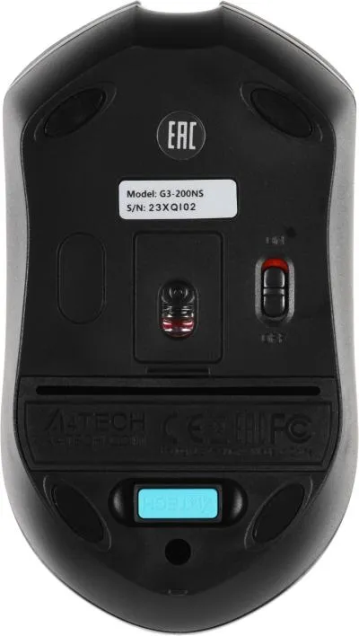 Мышь A4Tech V-Track G3-200NS черный оптическая (1000dpi) беспроводная USB (3but) — фото 6