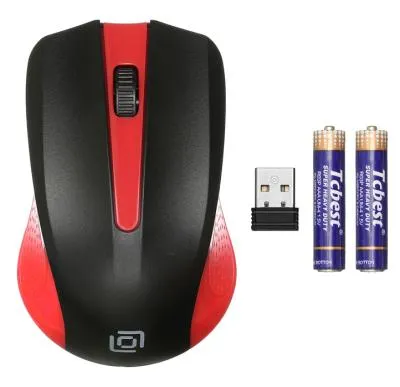 Мышь OKLICK 485MW черный/красный оптическая (1200dpi) беспроводная USB — фото 9