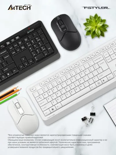 Клавиатура + мышь A4Tech Fstyler FG1012 клав:черный/серый мышь:черный USB беспроводная Multimedia — фото 6