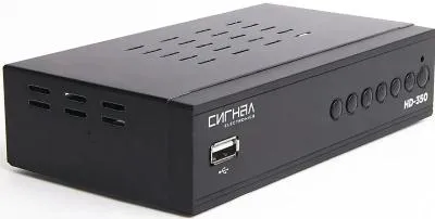 Цифровой ресивер DVB-T2/C СИГНАЛ HD-350 черный металл, дисплей DOLBY DIGITAL, HEVC — фото 2