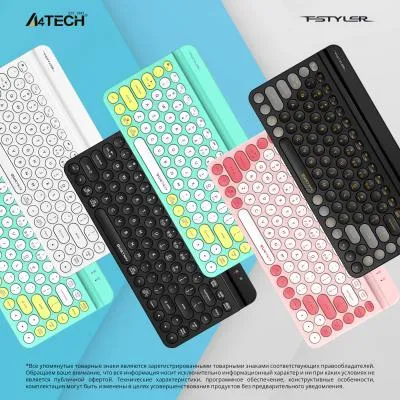Клавиатура A4Tech Fstyler FBK30 черный/серый USB беспроводная BT/Radio slim Multimedia (FBK30 BLACKCURRANT) — фото 11