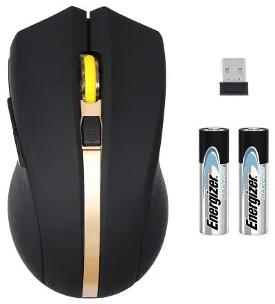 Мышь OKLICK 495MW черный/золотистый оптическая (1600dpi) беспроводная USB — фото 8