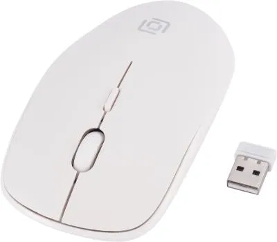 Комплект (клавиатура+мышь) OKLICK 240M, USB, беспроводной, белый — фото 24
