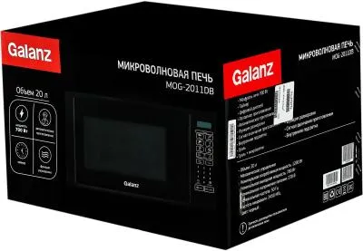 Микроволновая печь GALANZ MOG-2011DB черный  [700w /20л /сенсор /гриль] — фото 4