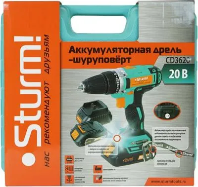 Дрель-шуруповерт STURM! CD3620 аккум. патрон:быстрозажимной (кейс в комплекте) — фото 8