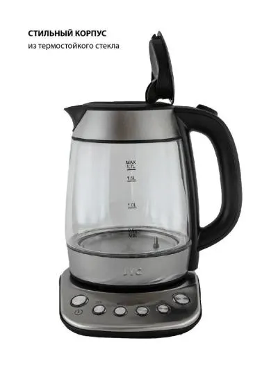 Чайник JVC JK-KE1825 черный/серебристый стекло — фото 2