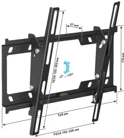 Кронштейн HOLDER LCD-T3626-B черный (наклонный) 22-55", до 25 кг — фото 2