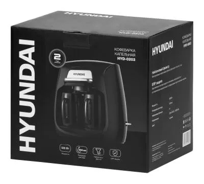 Кофеварка капельная HYUNDAI HYD-0203 500Вт черный — фото 11