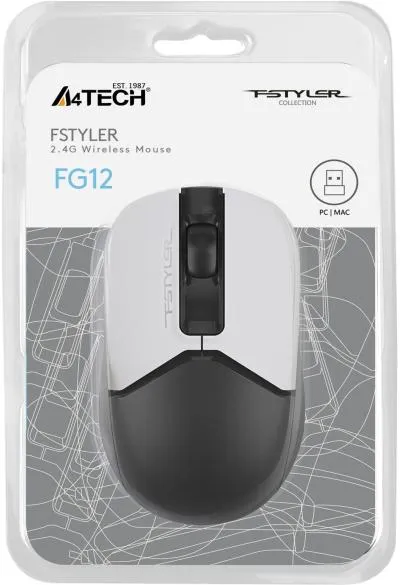 Мышь A4Tech Fstyler FG12 Panda белый/черный оптическая (1200dpi) беспроводная USB (3but) — фото 17