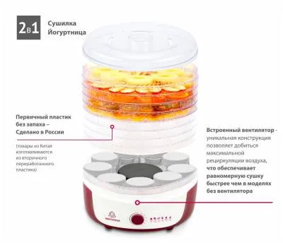 Сушилка для фруктов и овощей МАСТЕРИЦА СШ-0205К белый — фото 3