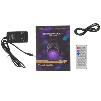 Мидисистема NATIONAL NSM-V100 70Вт Ак FM USB TF AUX BT караоке — фото 8