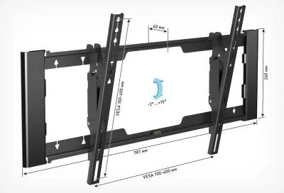 Кронштейн HOLDER LCD-T6920-B черный (наклонный) 32-70", до 45 кг — фото 2