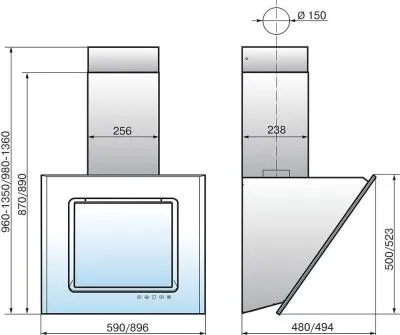 Вытяжка ELIKOR Оникс 90П-1000-Е4Д белый/бел — фото 2