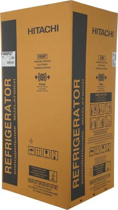 Холодильник HITACHI R-W660PUC7 GBK черный (стекло, инвертер, FNF) — фото 1